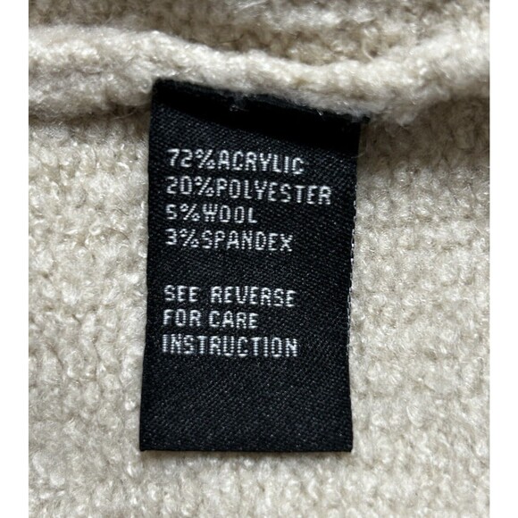 Cliche Womens Floral‎ Embroidered Wool Blend Beige Sweater Fuzzy Knit Curvy 1X - Picture 9 of 10